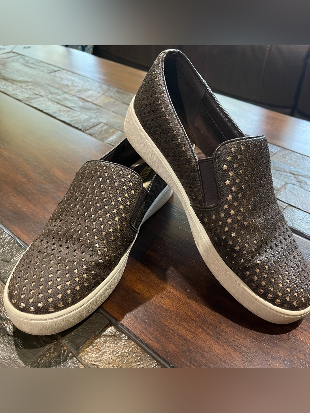 Michael Kors Keaton Slip-On Sneakers in Brown/Gold